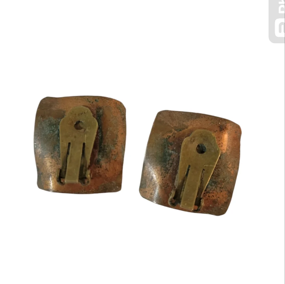 Hand Crafted Andree Bazot Paris Copper Earrings French 50's